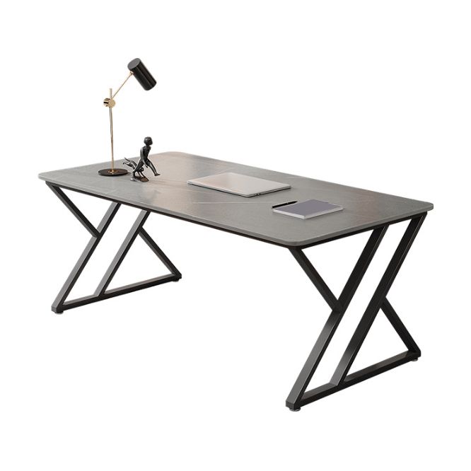 オフィス用の現代的な石造りのデスク曲線灰色のライティングデスク