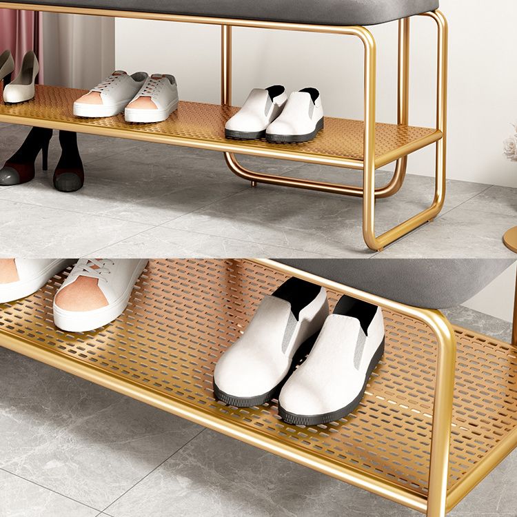 12.6 Inch Wide Glam Bench Foam Cushioned Bench with Shoe Storage Clearhalo 'Benches' 'Chairs & Seating' 'furn' 'furn_benches' 'Furniture' 'Living Room Furniture' 1200x1200_3c57900b-6e6a-40cd-9ade-65f28e4dac39