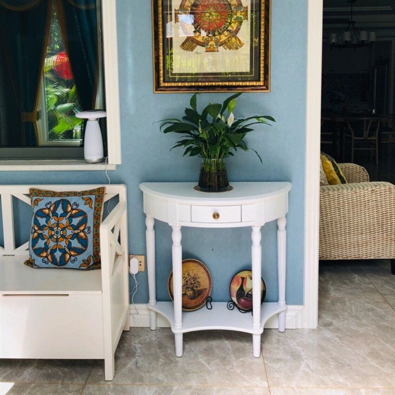 Tavolo da console di legno vittoriano Half Moon Console Table per Hall