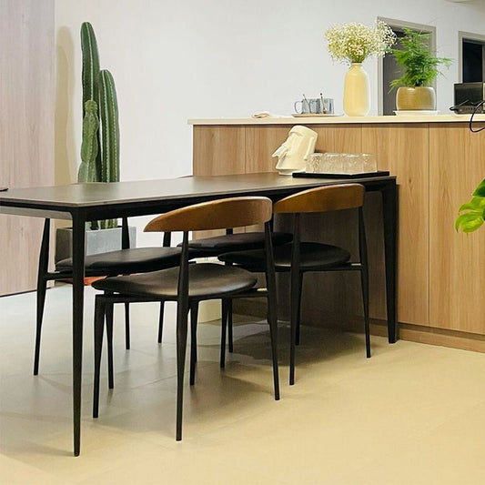 Metal Industrial Side Chair with Black Legs Metallic Finish Indoor Dining Chair