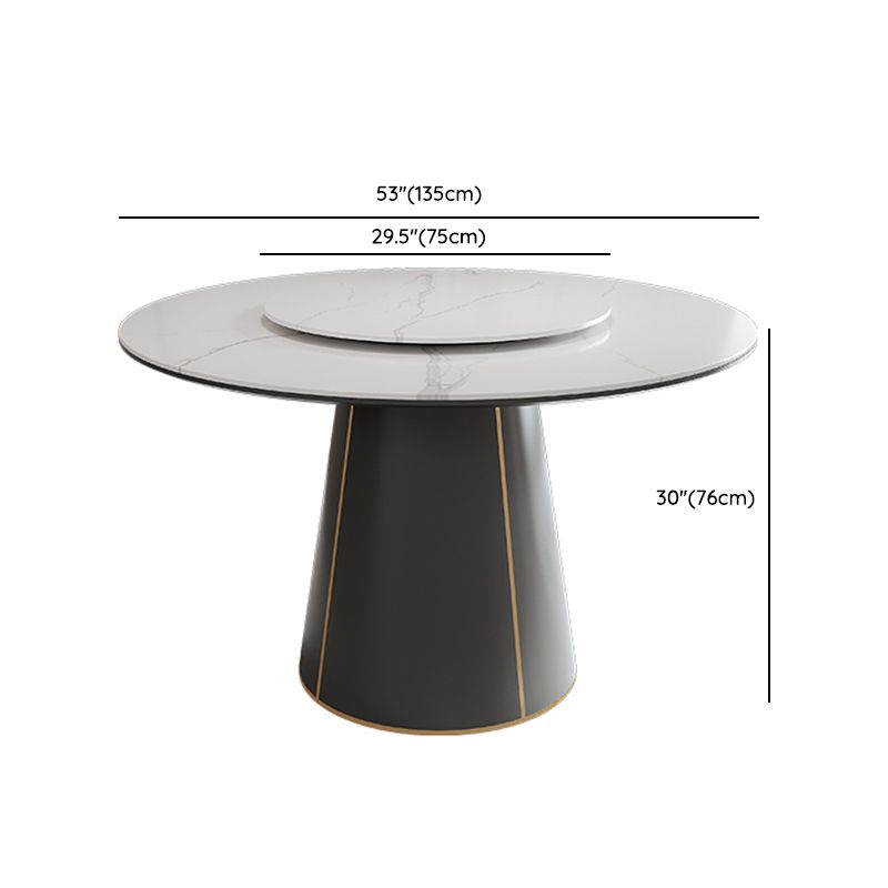 モダンな石造りの家具1/2/5/7/9 PCS布張りの椅子付きダイナーテーブル丸い形状