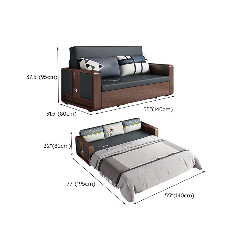 31 "De large canapé-lit contemporain futon gris oreiller comprenant un canapé-lit