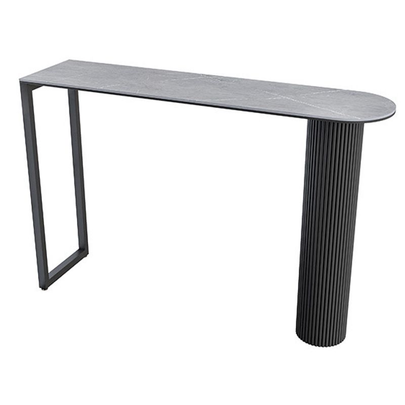 Mesa de bar de piedra sinterizada moderna, mesa de comedor con base metálica para cocina y sala de estar