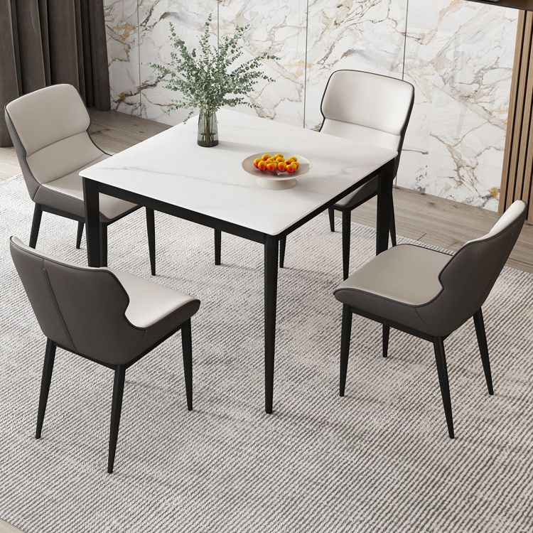 Square 4 Legs Table Industrial Style Stone Dinette Table for Dining Room Clearhalo ' dining_table' 'Dining Tables & Seating' 'Dining Tables' 'furn' 'furn_dining_table' 'Furniture' 'furniture_dining_table' 'Kitchen & Dining Furniture' 'kitchen&dining_furn' 'kitchen' 'kitchen_dining_table' 1200x1200_3c5b8b58-b976-4c8b-92d7-ba41739cf729