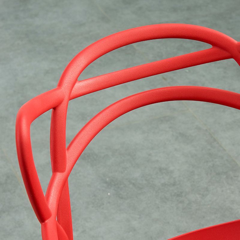 Sillas laterales nórdicas de brazo abiertas sillas traseras con patas de plástico para uso en el hogar