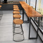 Metal Double Pedestal Bar Dining Table Industrial Rectangle Bar Height Table Clearhalo 'Bar Furniture' 'Bar Tables' 'bar_tables' 'furn' 'furn_bar_tables' 'Furniture' 'Kitchen & Dining Furniture' 1200x1200_3c5cd2e6-3aee-46c5-90fa-1bb853b799be