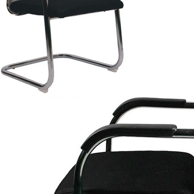 Modern Arms Included Chair Mid-Back Metal Base Chair in Black/Brown Clearhalo 'furn' 'furn_office_chair' 'Furniture' 'Office Chairs' 'Office Furniture' 'office_chair' 1200x1200_3c5d0c21-816d-469a-8bbb-c44e72ddfa17