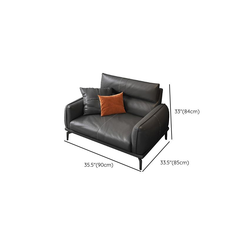 Upscale Grey Sofa with Four Legs Leather Sofa Living Room Seating Clearhalo 'furn' 'furn_sofas' 'Furniture' 'Living Room Furniture' 'Sofa' 'sofas' 1200x1200_3c5d4630-a707-47bf-a520-bf005b5b9107