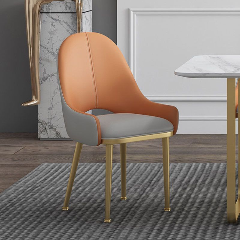 Scandinavian Leather Dining Chairs Upholstered Solid Back Chair for Kitchen Clearhalo ' kitchen&dining_furn' 'Dining Chairs' 'Dining Tables & Seating' 'dining_chair' 'furn' 'furn_dining_chair' 'Furniture' 'furniture_dining_chair' 'Kitchen & Dining Furniture' 'kitchen' 1200x1200_3c5d4802-22db-4612-976d-049923888788