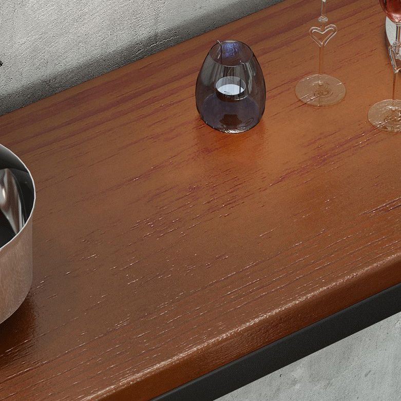 Mesa de comedor rectangular de madera maciza marrón para cocina y sala de estar