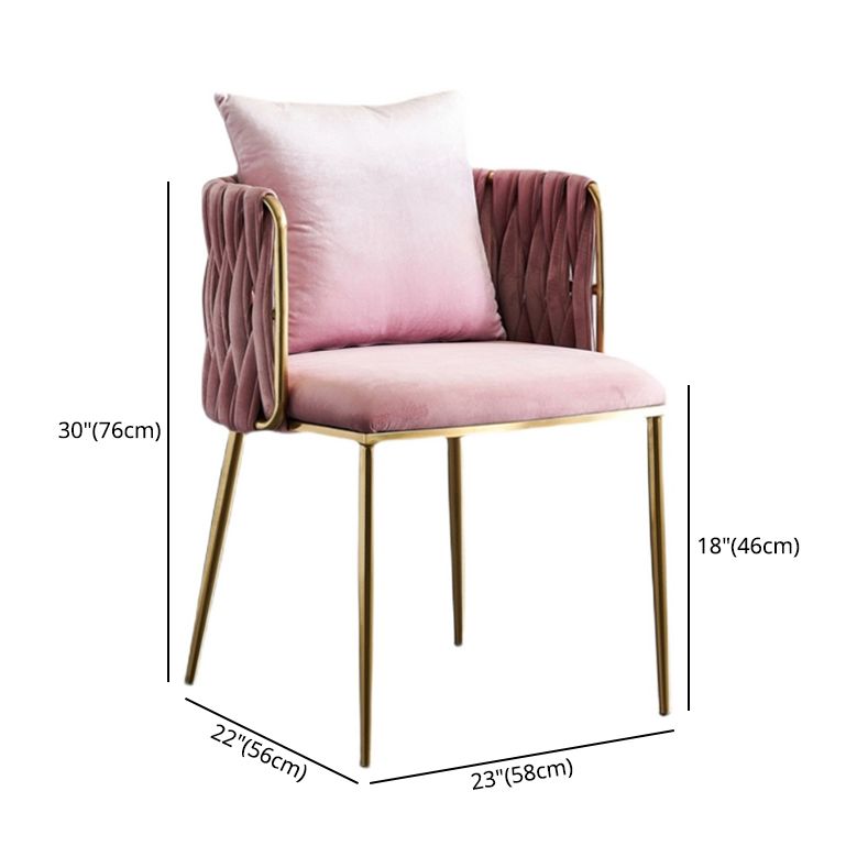 Scandinavian Bedroom Velvet Side Chair Light Color Solid Back Dining Chair Clearhalo ' kitchen&dining_furn' 'Dining Chairs' 'Dining Tables & Seating' 'dining_chair' 'furn' 'furn_dining_chair' 'Furniture' 'furniture_dining_chair' 'Kitchen & Dining Furniture' 'kitchen' 1200x1200_3c5f115e-a85f-42d3-9bf2-88087d524718