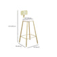 Glam Backrest Bar Stools Backrest Barstool with Gold Metal Legs