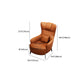 Fauteuil accent orange contemporain avec cadre en bois massif et pattes en métal