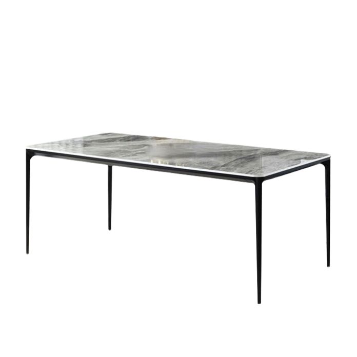Stone Top Dining Table Contemporary Dining Table with 4 Legs in Black Clearhalo ' dining_table' 'Dining Tables & Seating' 'Dining Tables' 'furn' 'furn_dining_table' 'Furniture' 'furniture_dining_table' 'Kitchen & Dining Furniture' 'kitchen&dining_furn' 'kitchen' 'kitchen_dining_table' 1200x1200_3c61f822-9a17-4408-9a28-46915a93d426