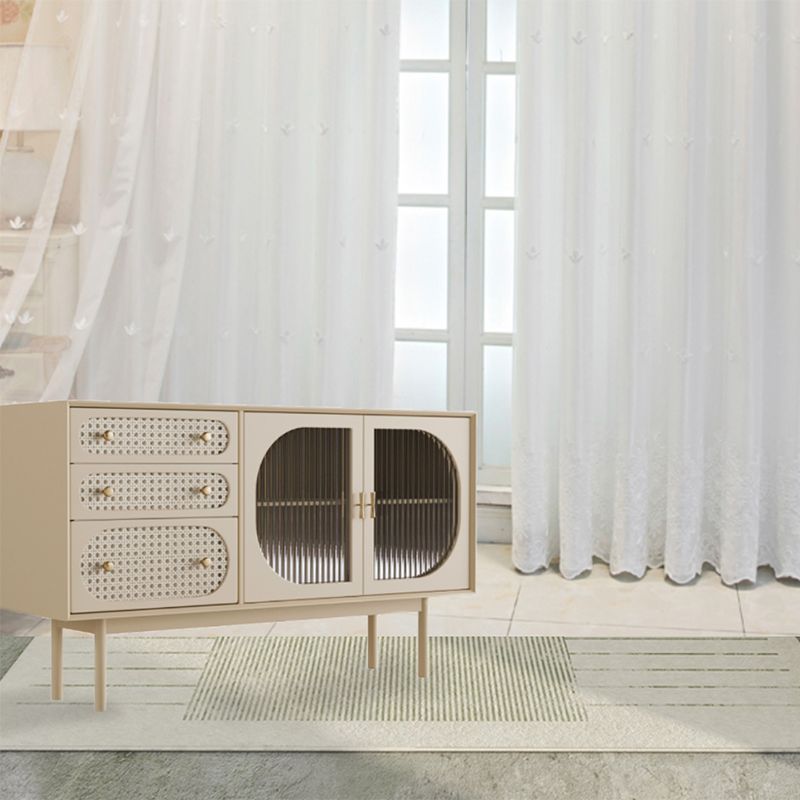 Glam Faux Wood Sideboard for Home Beige Indoor Dining Buffet with Drawers Clearhalo 'buffet_sideboard' 'Buffets & Sideboards' 'furn' 'furn_buffet_sideboard' 'Furniture' 'Kitchen & Dining Furniture' 1200x1200_3c6292ce-b4fa-4fb1-9d05-9e0664a7b28c