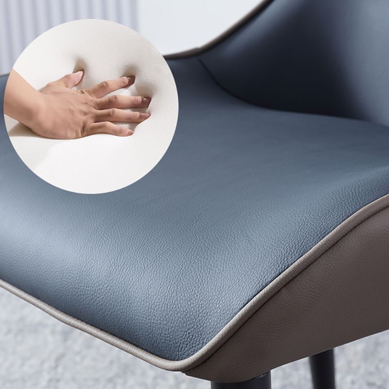 Contemporary Home Faux Leather Side Chair Metallic Finish Wingback Dining Chair Clearhalo 'Dining Chairs' 'Dining Tables & Seating' 'dining_chair' 'furn' 'furn_dining_chair' 'Furniture' 'furniture_dining_chair' 'Kitchen & Dining Furniture' 1200x1200_3c62d493-7165-448a-8672-b4c27a089d29