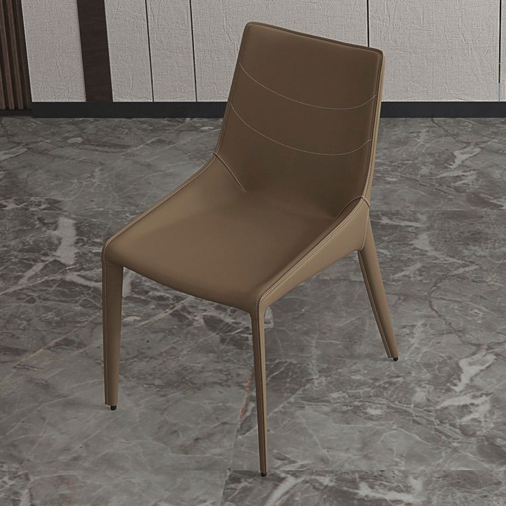 Faux Leather Contemporary Dining Room Chair Matte Finish Solid Back Dining Chair Clearhalo ' kitchen&dining_furn' 'Dining Chairs' 'Dining Tables & Seating' 'dining_chair' 'furn' 'furn_dining_chair' 'Furniture' 'furniture_dining_chair' 'Kitchen & Dining Furniture' 'kitchen' 1200x1200_3c62ddfe-0b7a-44cd-b6b4-60c0254b7398