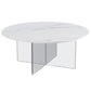 Table de cocktail en ardoise et acrylique Table basse ronde blanche moderne