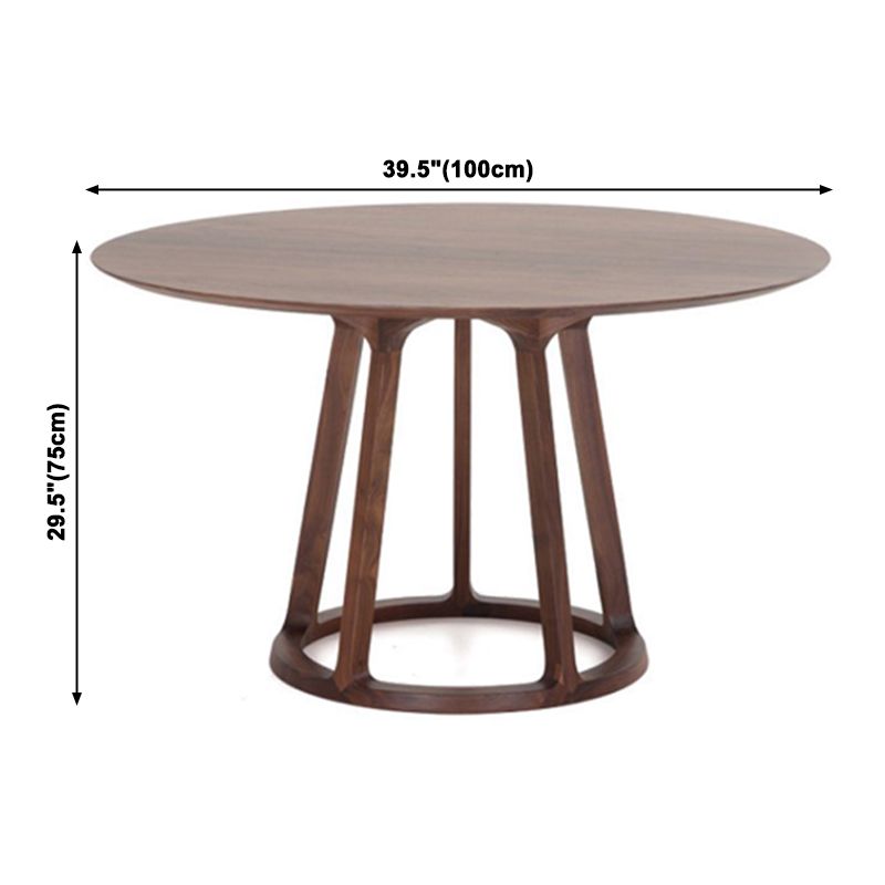 Round Solid Wood Brown Tone Dining Table Modern Pedestal Table for Dining Room Clearhalo ' dining_table' 'Dining Tables & Seating' 'Dining Tables' 'furn' 'furn_dining_table' 'Furniture' 'furniture_dining_table' 'Kitchen & Dining Furniture' 'kitchen&dining_furn' 'kitchen' 'kitchen_dining_table' 1200x1200_3c639da7-64ce-42d3-b5fa-2bcd4f2e05d4