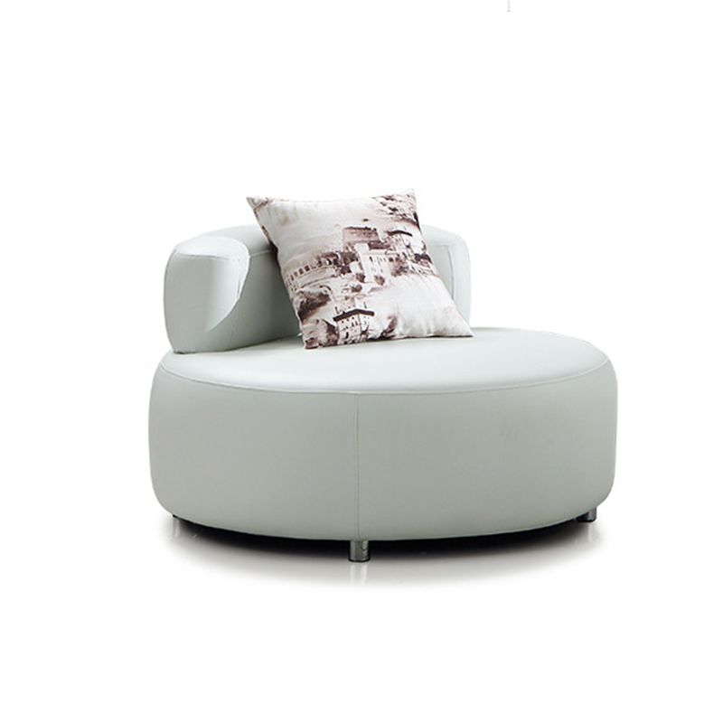 Contemporary Leather Sofa Tight Back Armless Settee for Living Room