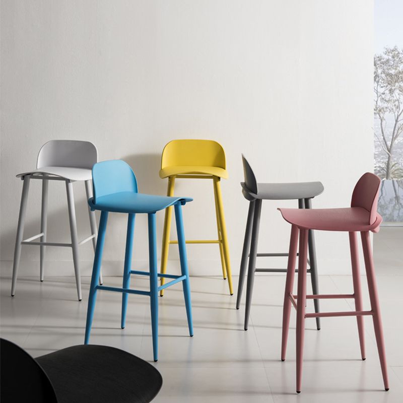 Glam Living Room Bar Height Stool Plastic Bar Stool with Iron Legs Clearhalo 'Bar Furniture' 'Bar Stools' 'bar_stools' 'furn' 'furn_bar_stools' 'Furniture' 'Kitchen & Dining Furniture' 1200x1200_3c659e0c-aa5b-487f-9e43-cdb17e94f472