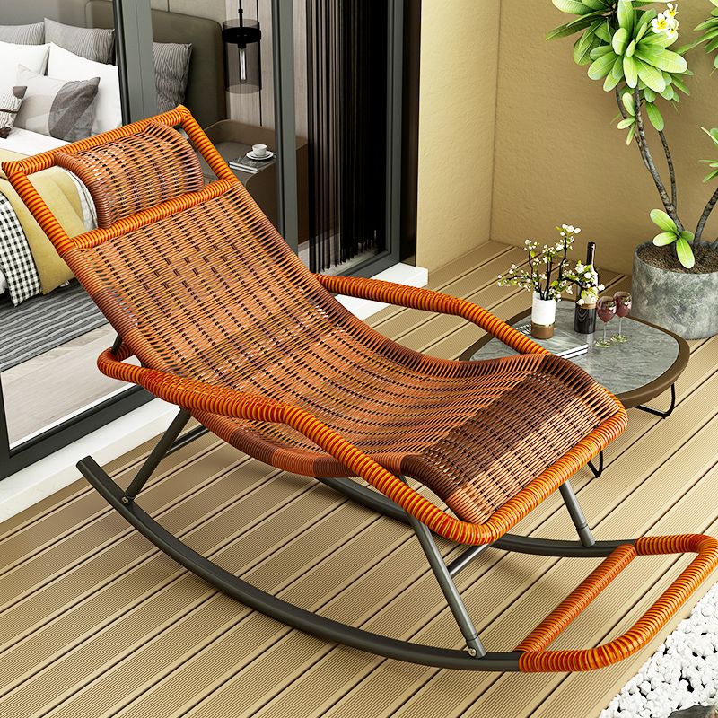 Modern Rocker Wicker Woven Rope Sedia a dondolo reclinabile