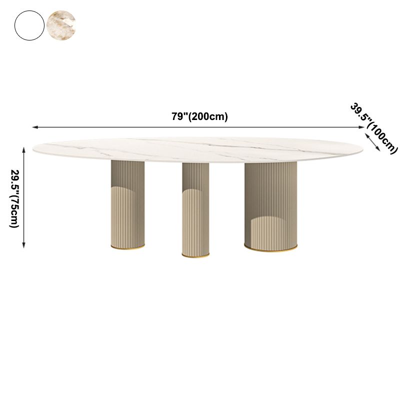 Metal Traditional Luxury Oval Dining Table Sintered Stone Table with White Legs Clearhalo ' dining_table' 'Dining Tables & Seating' 'Dining Tables' 'furn' 'furn_dining_table' 'Furniture' 'furniture_dining_table' 'Kitchen & Dining Furniture' 'kitchen&dining_furn' 'kitchen' 'kitchen_dining_table' 1200x1200_3c66b7a7-98ca-4fb3-a305-b992ad8767fa