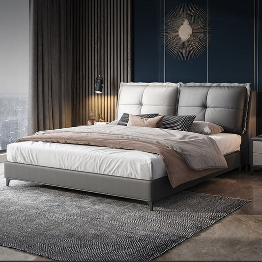 Festes Farbpaneel Bett Mitte des Jahrhunderts modernes festes Holzstandard mit Kopfteil