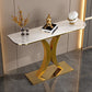 12 Inch Wide Glam Accent Table Half Moon Metal Console Table for Hall