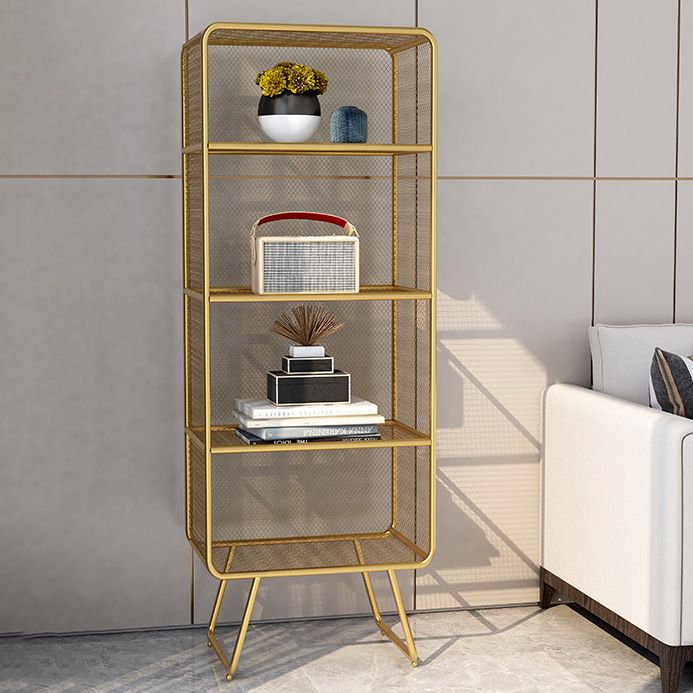 Luxury Bookshelf Metal Glam Style Closed Back Bookcase for Office and Study Room Clearhalo 'Bookcases' 'furn' 'furn_bookcases' 'Furniture' 'furniture_bookcases' 'kitchen' 'kitchen_bookcases' 'Living Room Furniture' 'Office Furniture' 1200x1200_3c69dcea-158d-4e2a-9133-de07b55580dc