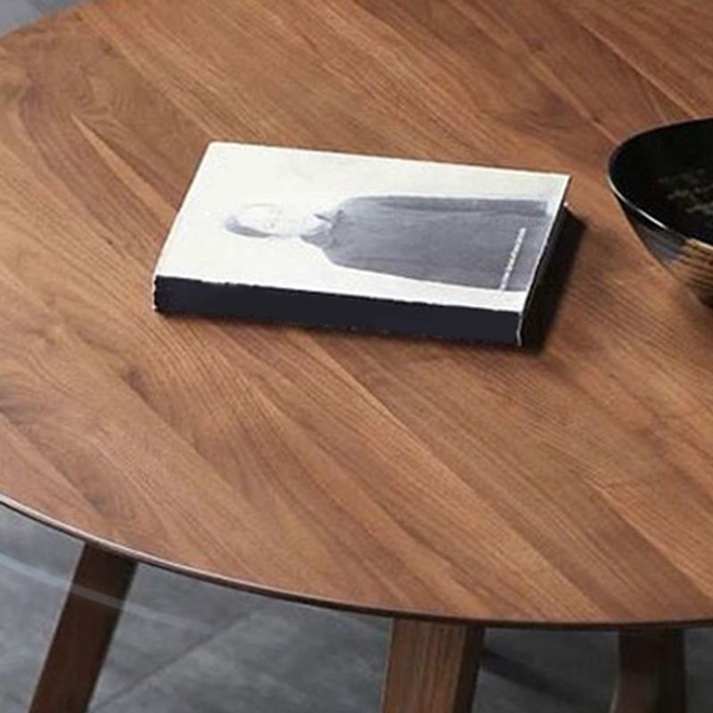 Table à manger ronde à double piédestal Table moderne en bois d'hévéa pour la cuisine
