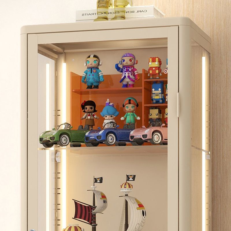 産業用金属キュリオキャビネットガラスのドアは、3つの棚でキャビネットを表示します