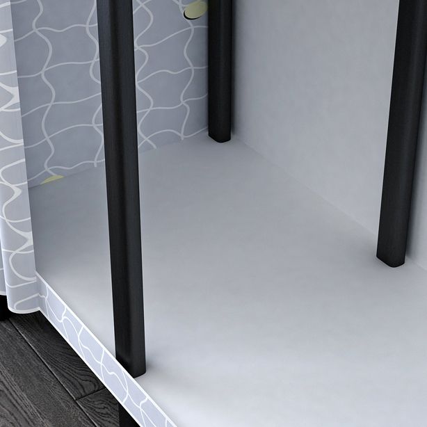 Black Steel Frame Wardrobe Armoire Contemporary Folding Wardrobe Cabinet Clearhalo 'Armoires & Wardrobes' 'armoires_wardrobes' 'Bedroom Furniture' 'furn' 'furn_armoires_wardrobes' 'Furniture' 1200x1200_3c6ac4af-c52f-4f18-b3e5-bc5f2759149b