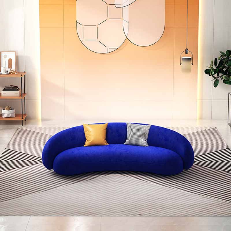 Curved Loveseat Solid Color Sloped Arms Stain Resistant for Living Room