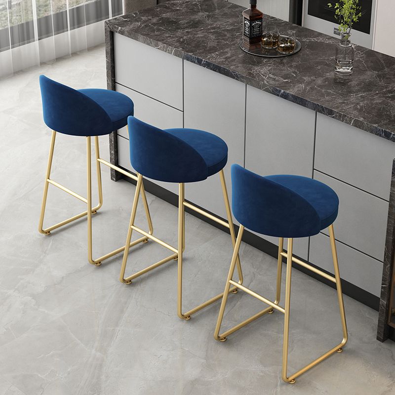 Glam Dessert Shop Footrest Stool Matte Finish Velvet Bar Stool Clearhalo 'Bar Furniture' 'Bar Stools' 'bar_stools' 'furn' 'furn_bar_stools' 'Furniture' 'furniture_bar_stools' 'Kitchen & Dining Furniture' 1200x1200_3c6c6224-0826-4d70-b521-07ec4c458e60