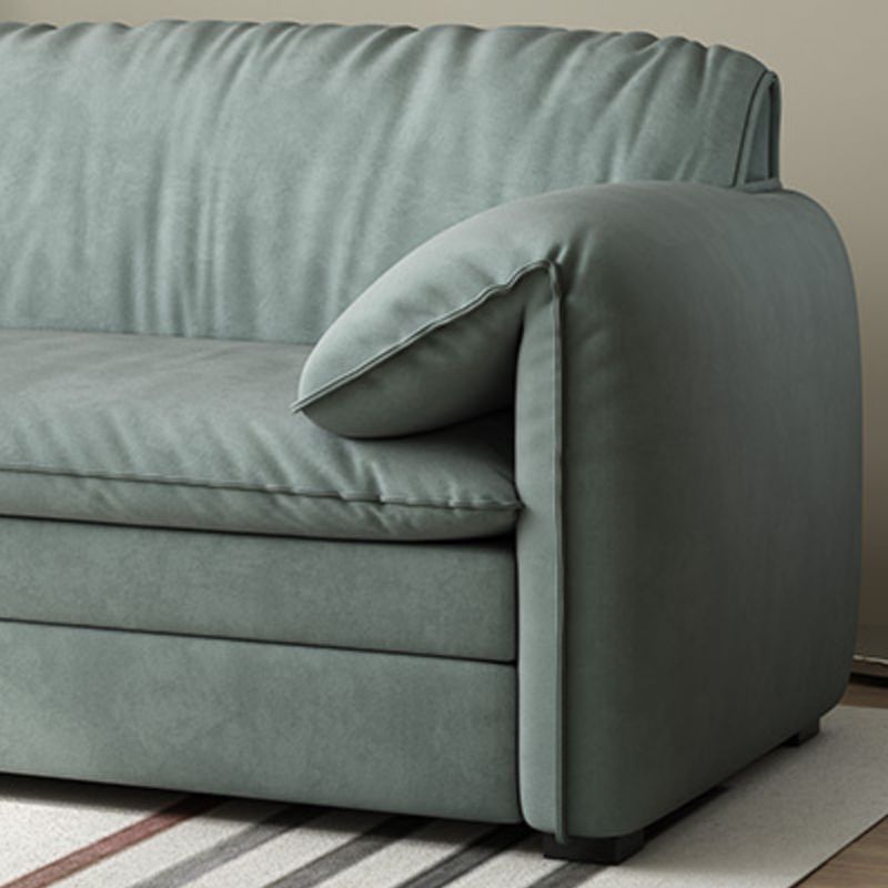 Nordic Upholstered Sleeper Sofa Pillow Top Arm Sofa Bed in Green Clearhalo 'furn' 'furn_futons' 'Furniture' 'Futons & Daybeds' 'Futons' 'Living Room Furniture' 1200x1200_3c6d2343-0947-407f-a669-ca5b4cf366ca