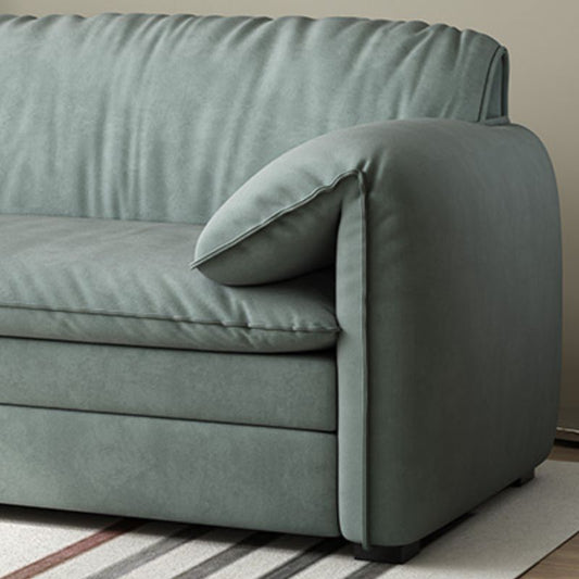 Nordic Upholstered Sleeper Sofa Pillow Top Arm Sofa Bed in Green Clearhalo 'furn' 'furn_futons' 'Furniture' 'Futons & Daybeds' 'Futons' 'Living Room Furniture' 1200x1200_3c6d2343-0947-407f-a669-ca5b4cf366ca
