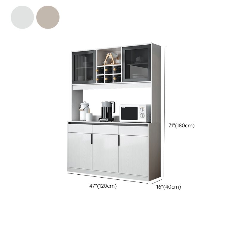 Modern Sideboard Buffet with Glass Doors Engineered Wood Buffet Server Clearhalo 'buffet_sideboard' 'Buffets & Sideboards' 'furn' 'furn_buffet_sideboard' 'Furniture' 'Kitchen & Dining Furniture' 1200x1200_3c6d9c24-0df2-4a90-9ba9-2f88f0576499