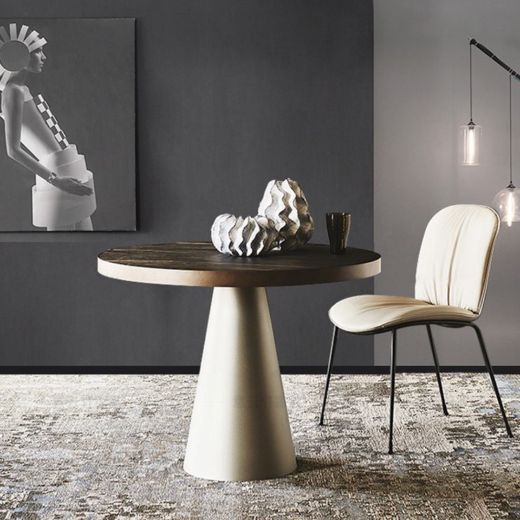 Simple Style Round Pedestal Dining Site Table Stone Dining Room Collection Clearhalo ' dining_table' 'Dining Tables & Seating' 'Dining Tables' 'furn' 'furn_dining_table' 'Furniture' 'furniture_dining_table' 'Kitchen & Dining Furniture' 'kitchen&dining_furn' 'kitchen' 'kitchen_dining_table' 1200x1200_3c6daac9-5b3d-4814-83a8-2ef064d81150