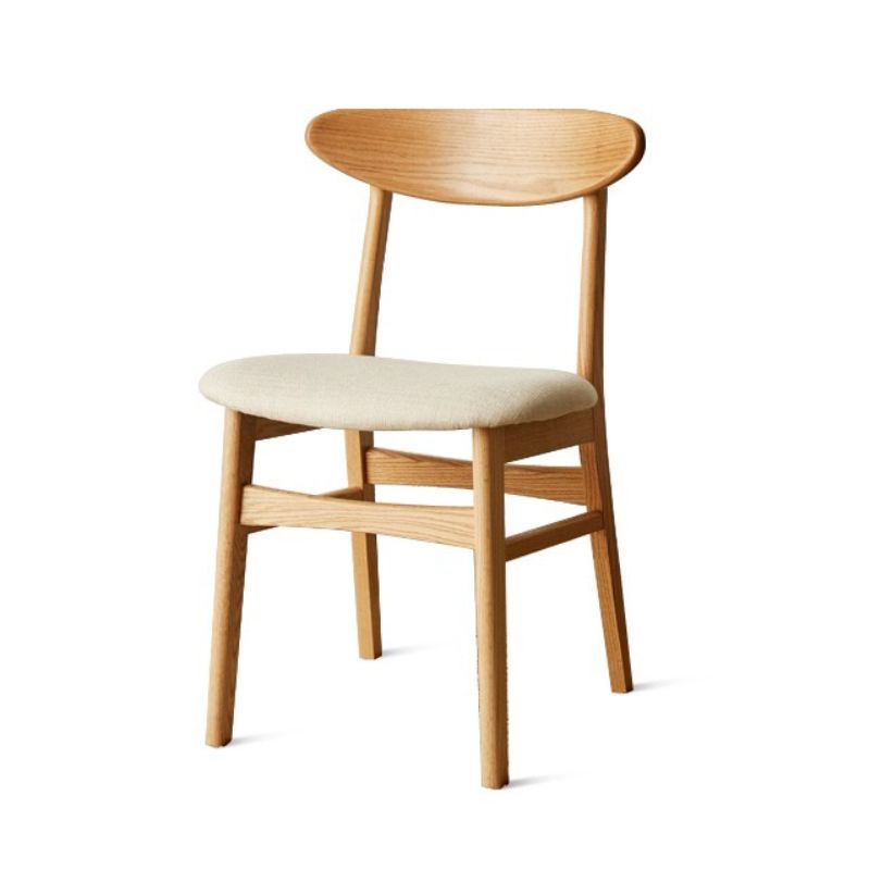 Contemporary Open Side Dining Chair Wooden Upholstered Chair for Dining Room