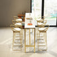 Modern Bar-height Table with White Faux Marble Top 41.3-inch Height Table for Patio Use Clearhalo 'Bar Furniture' 'Bar Tables' 'bar_tables' 'furn' 'furn_bar_tables' 'Furniture' 'Kitchen & Dining Furniture' 1200x1200_3c6ef800-8892-4c02-a384-5634d78a7fa5