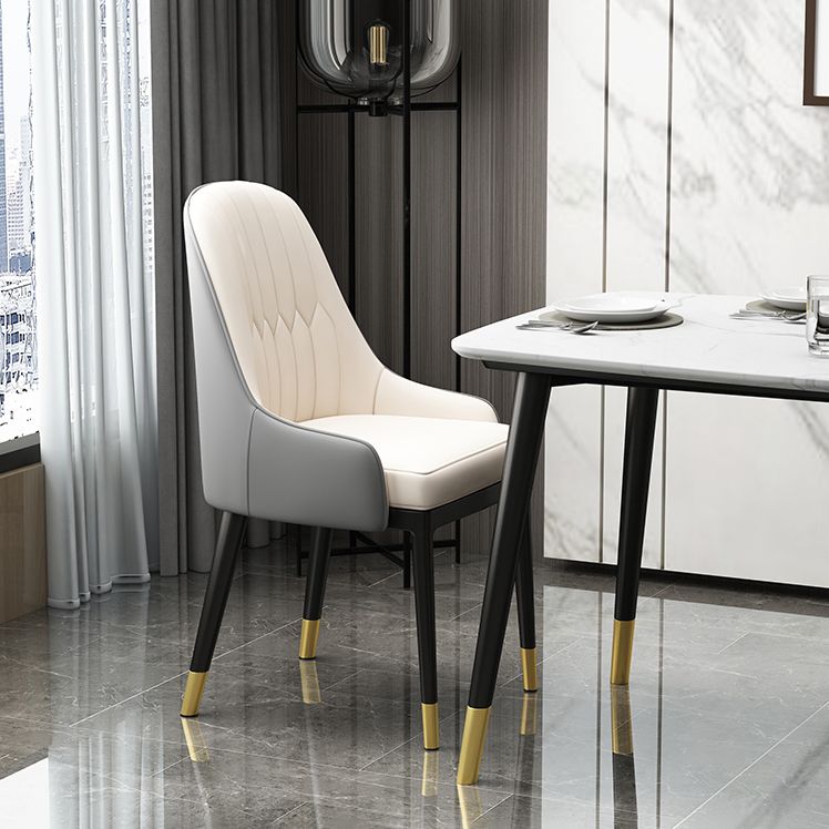 Armless Dining Chairs Nordic Faux Leather Side Chairs for Dining Room Clearhalo 'Dining Chairs' 'Dining Tables & Seating' 'dining_chair' 'furn' 'furn_dining_chair' 'Furniture' 'furniture_dining_chair' 'Kitchen & Dining Furniture' 1200x1200_3c6f1605-8ff0-467e-8fad-464bb5a83010