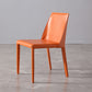 Silla lateral de espalda baja con patas de cuero silla de comedor contemporánea de metal para el hogar