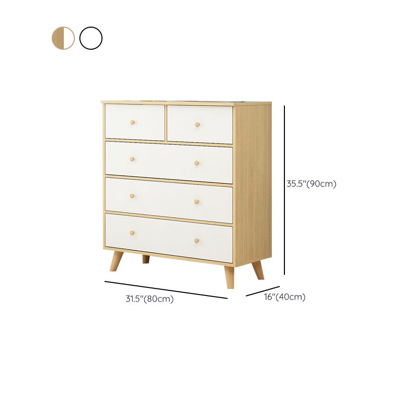 Commode de rangement contemporaine en bois avec 4/5/9 tiroirs