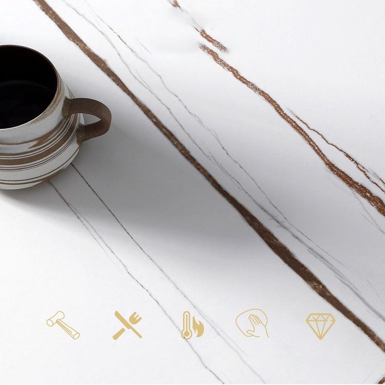 21.65 "/23.62"背の高いスチール3脚エンドテーブルモダンラウンドスレートトップサイドテーブル