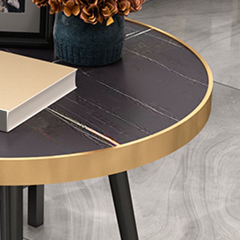 Modernistic Metal 3 Legs End Table Round Slate Top Side End Table Clearhalo 'Coffee & Accent Tables' 'End & Side Tables' 'end_side_tables' 'furn' 'furn_end_side_tables' 'Furniture' 'Living Room Furniture' 1200x1200_3c712b99-2acf-4793-ab78-a450a31d0497
