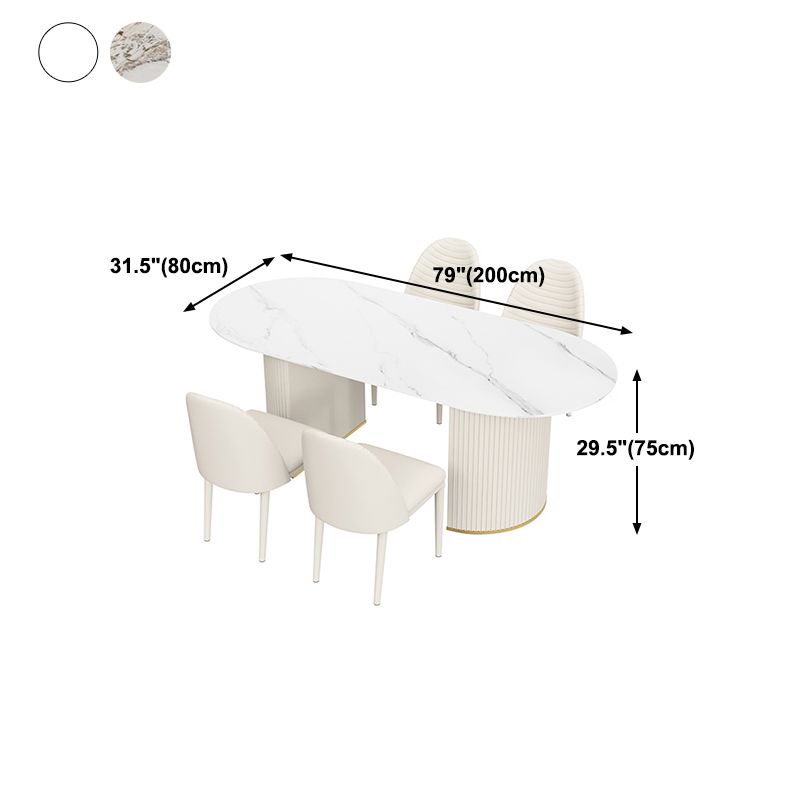 Mesa de comedor de piedra ovalada mesa de comedor de lujo tradicional para cocina