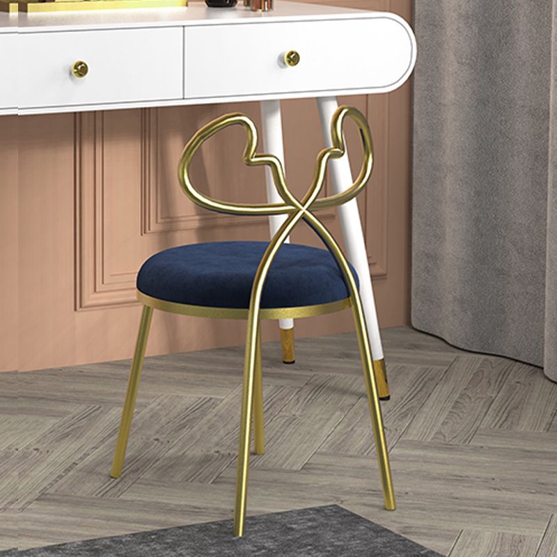 Velvet armloze eetkamerstoelen Noordse ontwerp Open achterste achterstoel