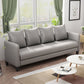 Faux Leather Sofa 78.74" W x 25.19" D x 23.22" H Square Arm Sofa for Living Room Clearhalo 'furn' 'furn_sofas' 'Furniture' 'Living Room Furniture' 'Sofa' 'sofas' 1200x1200_3c7453dd-221c-4b9f-bf41-083419b9e852