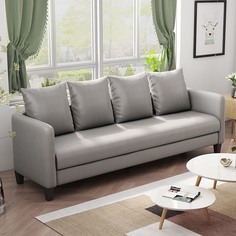 Faux Leather Sofa 78.74" W x 25.19" D x 23.22" H Square Arm Sofa for Living Room Clearhalo 'furn' 'furn_sofas' 'Furniture' 'Living Room Furniture' 'Sofa' 'sofas' 1200x1200_3c7453dd-221c-4b9f-bf41-083419b9e852